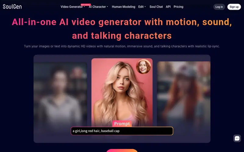Screenshot of the SoulGen homepage (soulgen.ai)